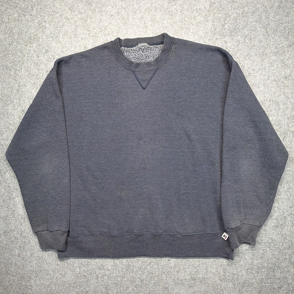 Vintage 80s 90s Russell Athletic Crewneck Sweatshirt Blank Gray Sz‎ XXL USA Made